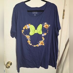 Disney Minnie Mouse Plus Size 3X Navy Blue With Pumpkins T-Shirt